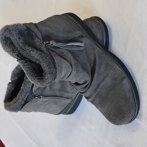 Bare Traps Size 9 Leather Suede Faux Fur Winter Boots